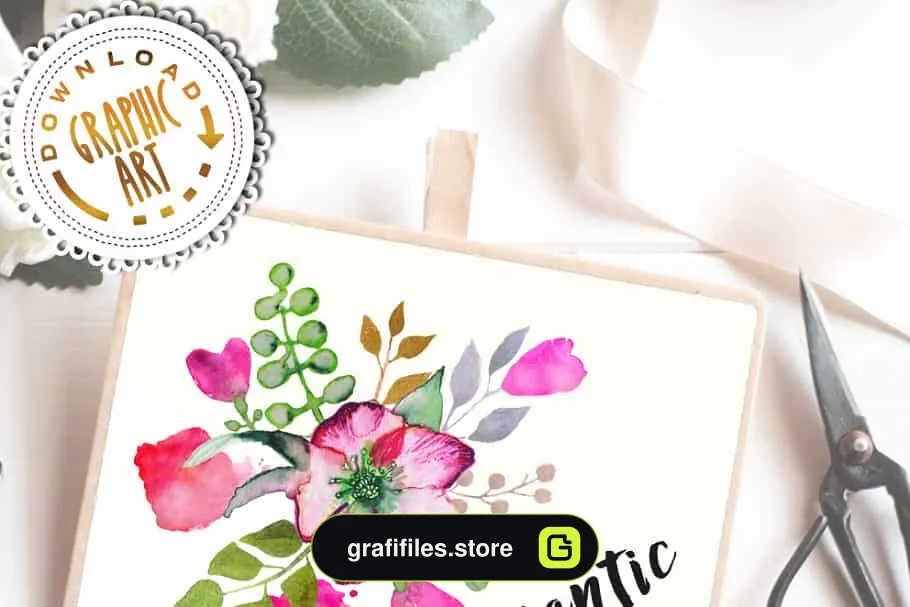 کلیپ آرت آبرنگی گل Watercolor clipart - 9
