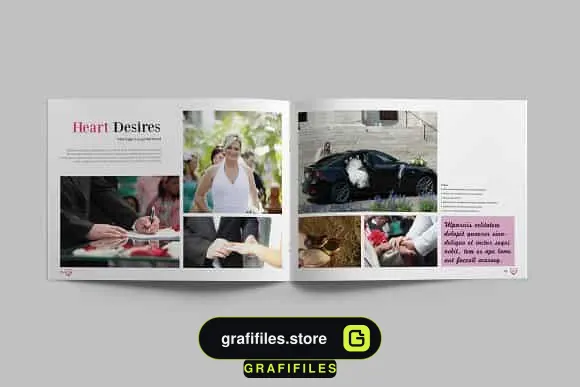 قالب ایندیزاین آلبوم عکس عروسی Wedding Album Template - 3