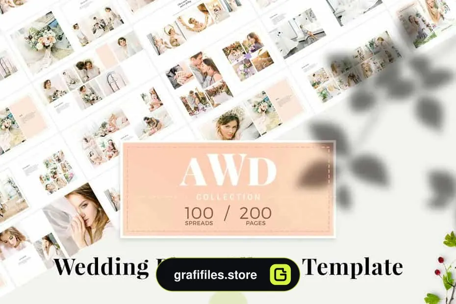 فایل لایه باز آلبوم عکس عروسی Wedding Album Template / AWD