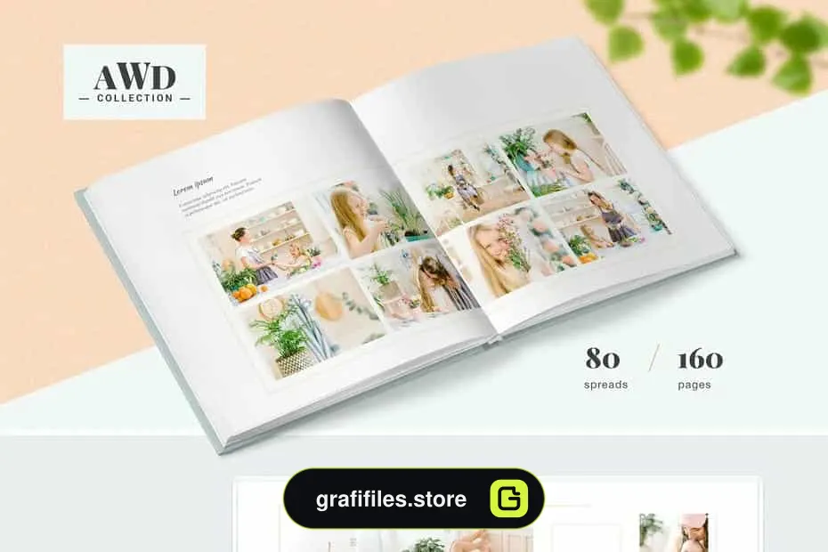 فایل لایه باز آلبوم عکس عروسی Wedding Album Template / AWD