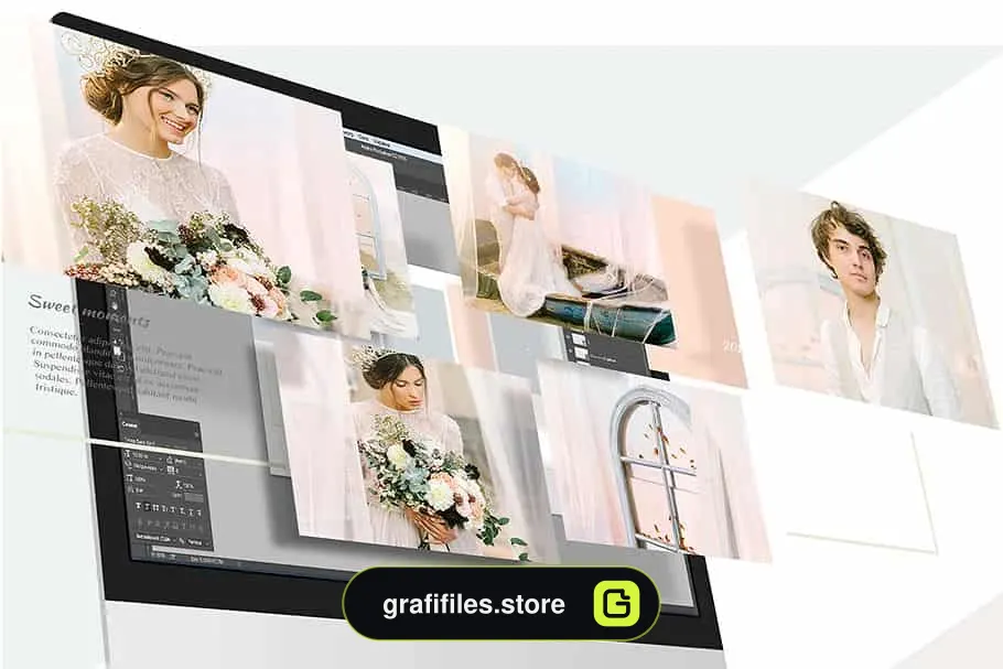 فایل لایه باز آلبوم عکس عروسی Wedding Album Template - 3