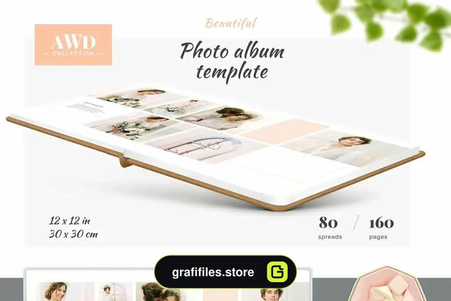 فایل لایه باز آلبوم عکس عروسی Wedding Album Template - 5