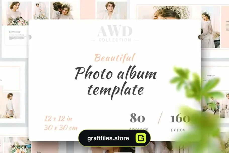 فایل لایه باز آلبوم عکس عروسی Wedding Album Template - 7