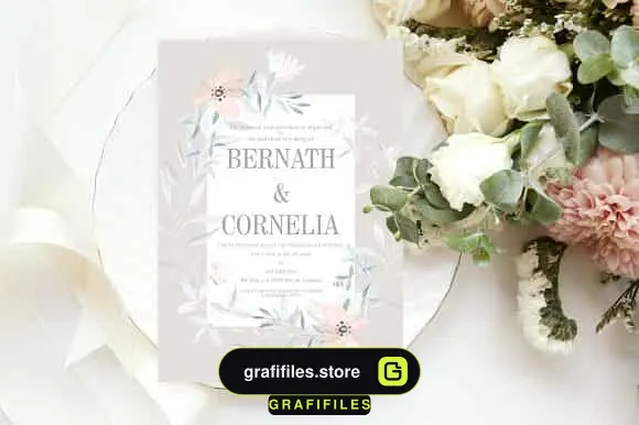 فایل لایه باز کارت دعوت عروسی Wedding Invitation – Alcinos Ac.138