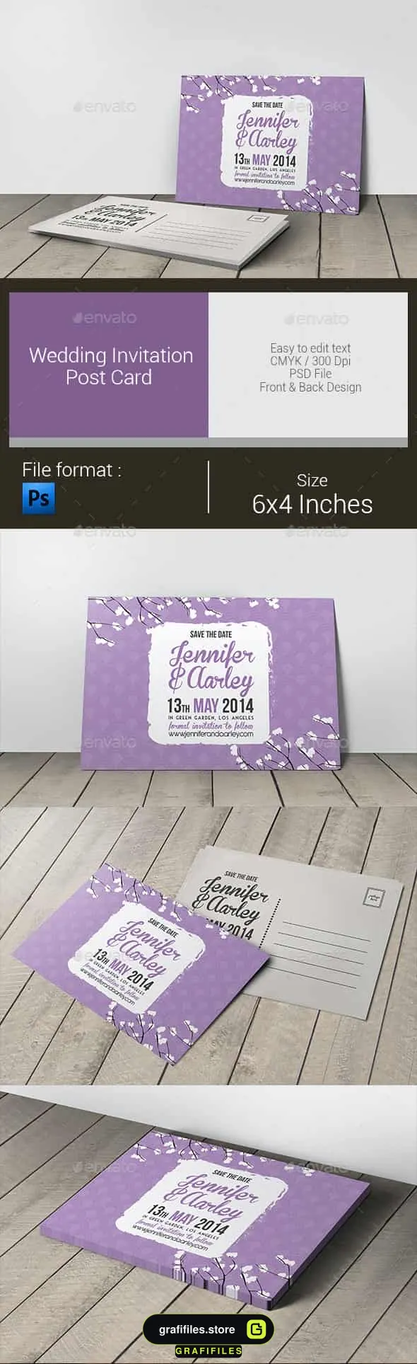 فایل لایه باز کارت دعوت عروسی Wedding Invitation 