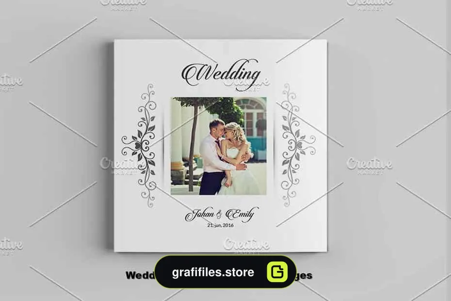 فایل لایه باز آلبوم عکس عروسی Wedding Photo Album Template