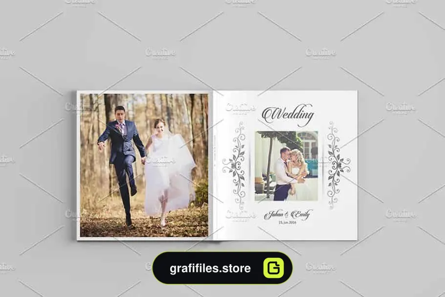 فایل لایه باز آلبوم عکس عروسی Wedding Photo Album Template