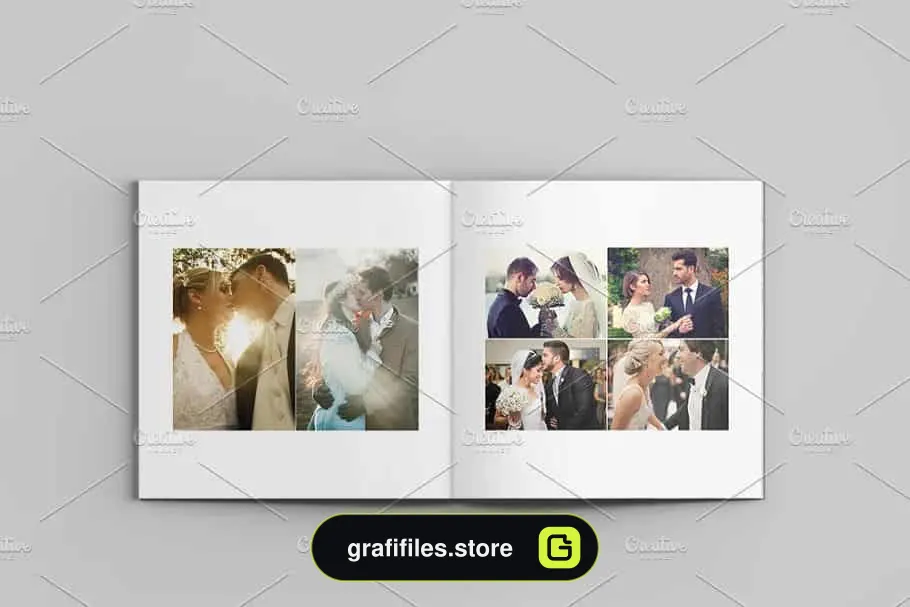 فایل لایه باز آلبوم عکس عروسی Wedding Photo Album Template