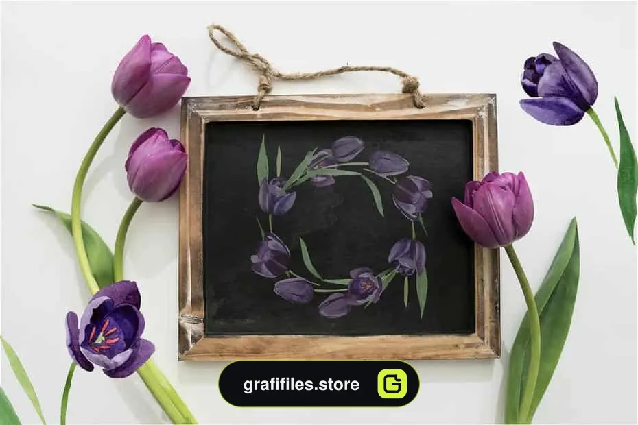 دانلود کلیپ آرت گل لاله سیاه Wonderful Black Tulips PNG Set - 1 کلیپ آرت گل لاله سیاه
