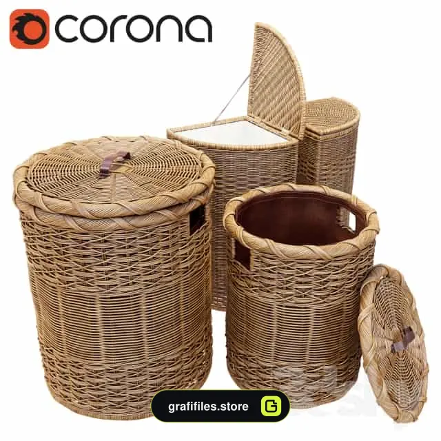 مدل سه بعدی سبد چوبی