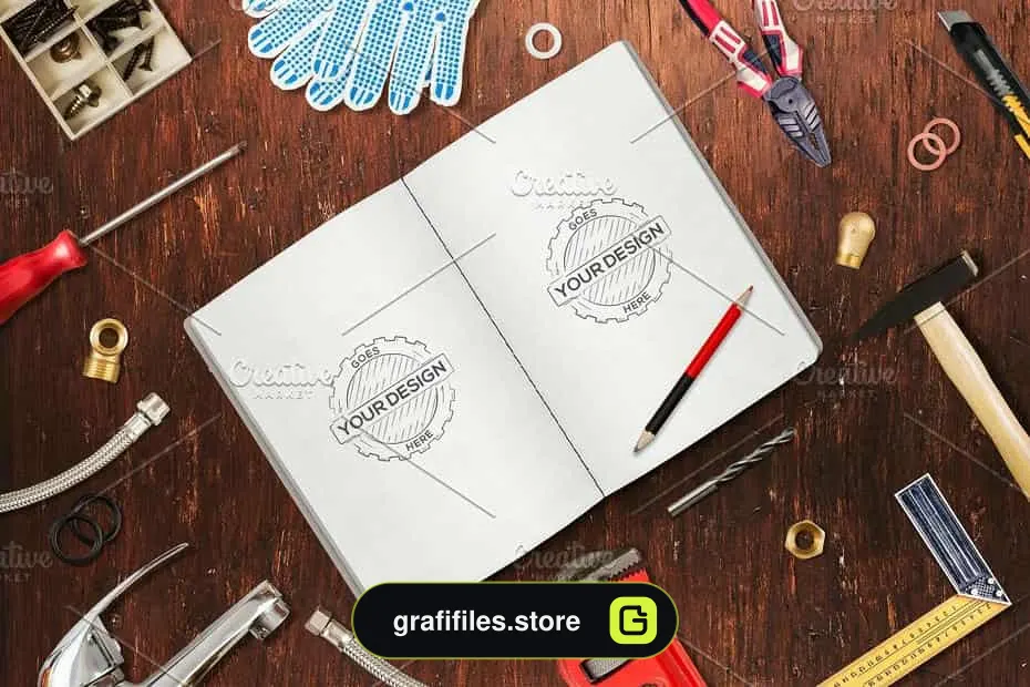 جعبه ابزار ساخت موکاپ ابزار آلات