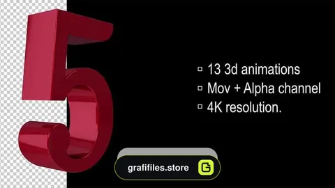 دانلود فوتیج اعداد سه بعدی 3d Loop Numbers