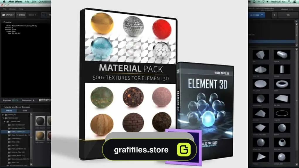 دانلود متریال سه بعدی برای پلاگین Element 3D در افترافکت