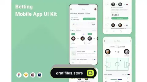 دانلود رابط کاربری اپلیکیشن شرط بندی Betting Mobile App UI Kit