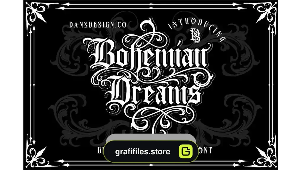 دانلود فونت انگلیسی تاتو Bohemian Dreams