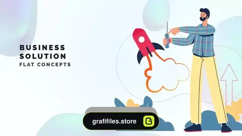 پروژه افترافکت موشن گرافیک راهکار کسب و کار Business Solution – Flat Concepts