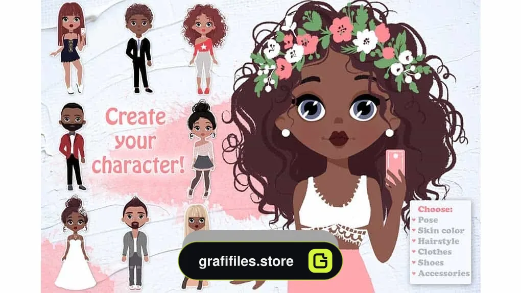 دانلود جعبه ابزار ساخت کاراکتر موشن گرافیک دختر و پسر Character Creator! Boys &amp; Girls