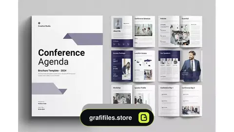 دانلود قالب ایندیزاین دستور کار کنفرانس Conference Agenda Template