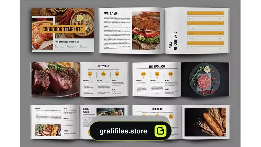 دانلود قالب ایندیزاین کتاب آشپزی Cook Book Magazine Design