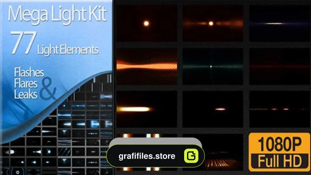 دانلود افکت های نوری Editor’s Mega Light Kit – 77 Light Elements