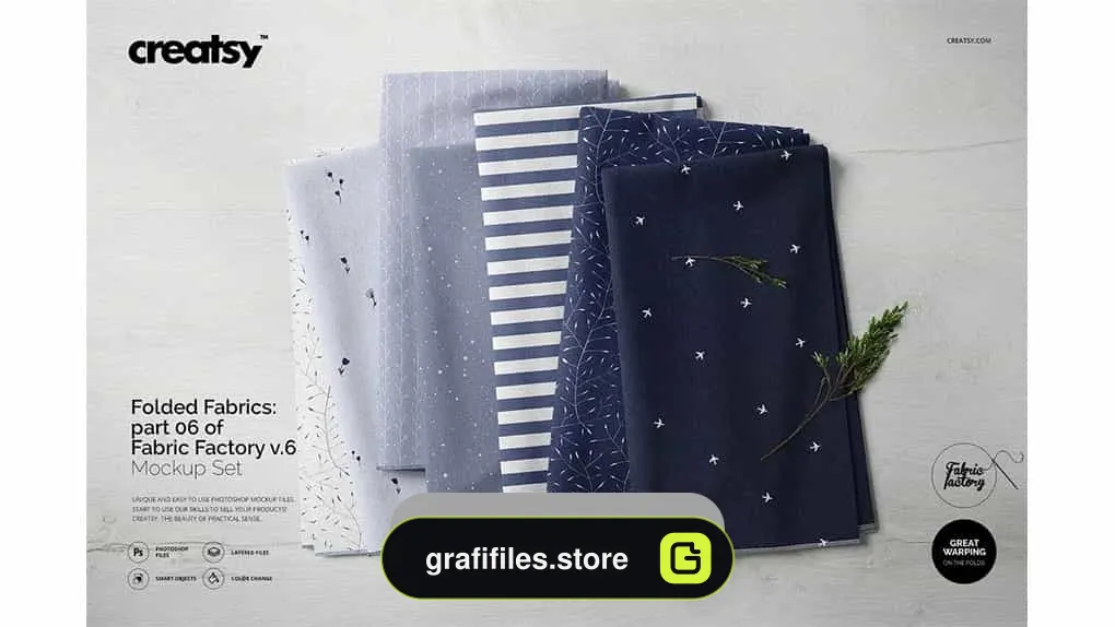 دانلود موکاپ پارچه Fabric Stack Mockup 06/FF V.6