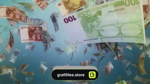 دانلود بک گراند موشن گرافیک اسکناس یورو Falling Euro Background