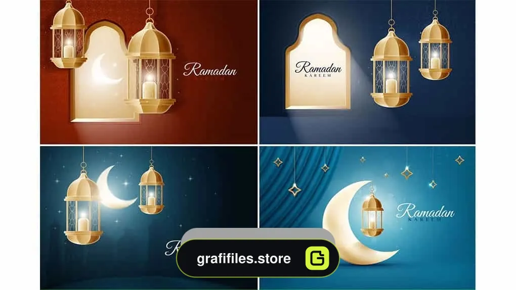 دانلود وکتور پس زمینه رمضان Islamic Ramadan Backgrounds