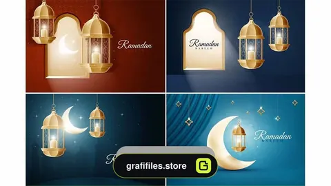 دانلود وکتور پس زمینه رمضان Islamic Ramadan Backgrounds