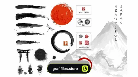 دانلود کلیپ آرت لکه جوهر Japanese ink painting sumi-e, part 1