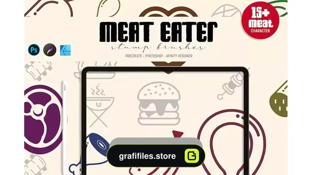 دانلود براش غذا Meat Eater | Stamp Brushes