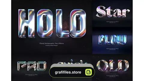 دانلود افکت متن فلز هولوگرامی Metal Holographic Text Effects