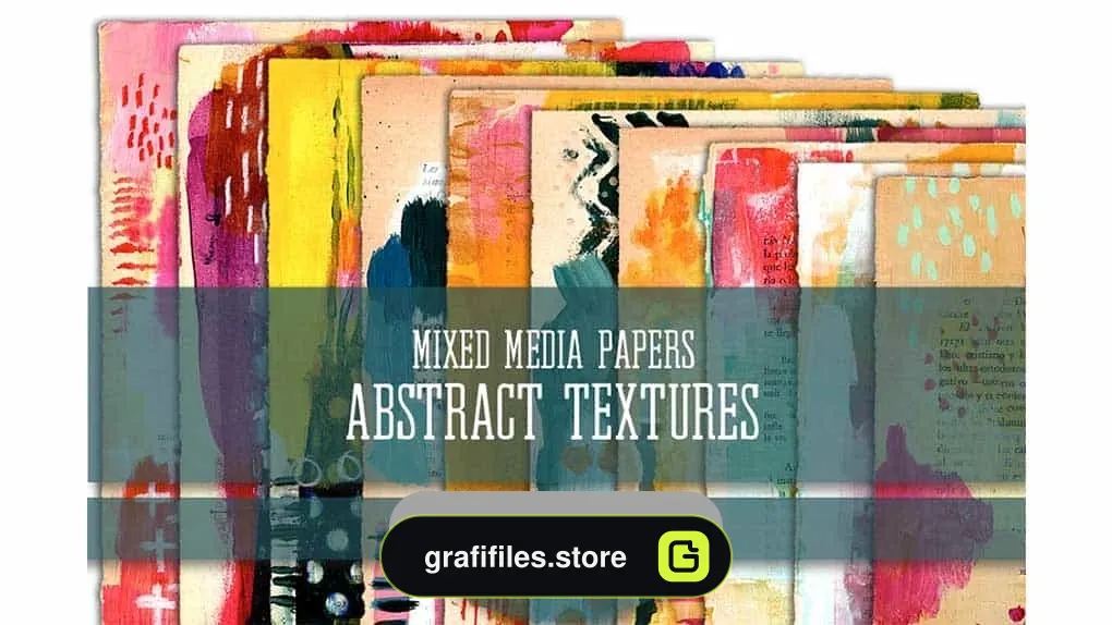 دانلود تکسچر کاغذ با نقاشی رنگ روغن و پاستل Mixed Media Papers Abstract Textures