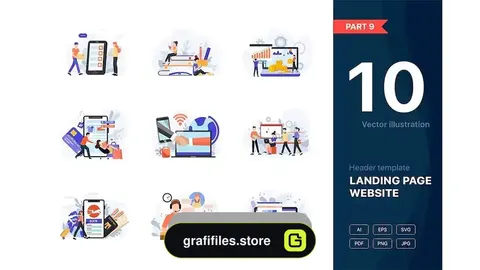 دانلود طرح وکتور لندینگ پیج Website Illustrations Set Part 9