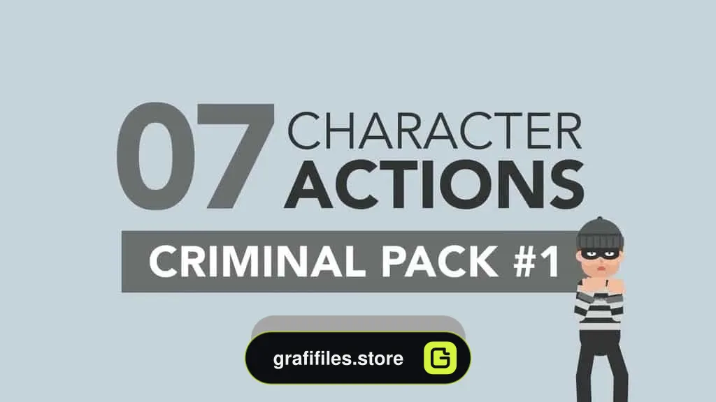 فوتیج آماده موشن گرافیک کاراکتر مرد مجرم 1 Male Criminal Character Pack