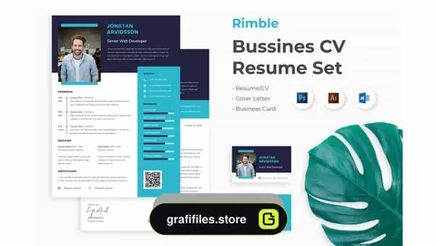 دانلود قالب آماده ورد رزومه Professional Business CV Resume – Rimble Developer