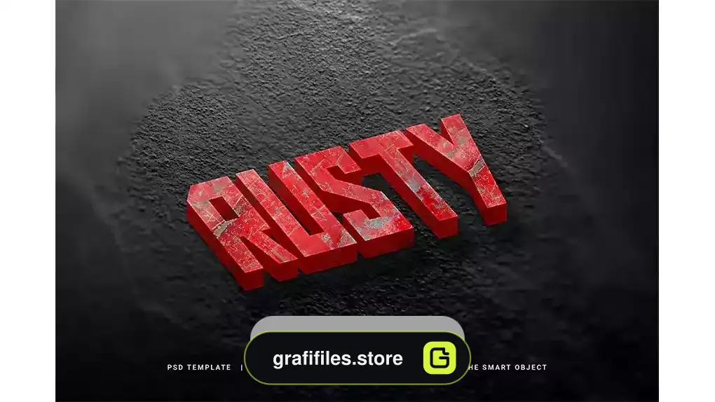 دانلود افکت متن زنگ زده فتوشاپ Rust text effect
