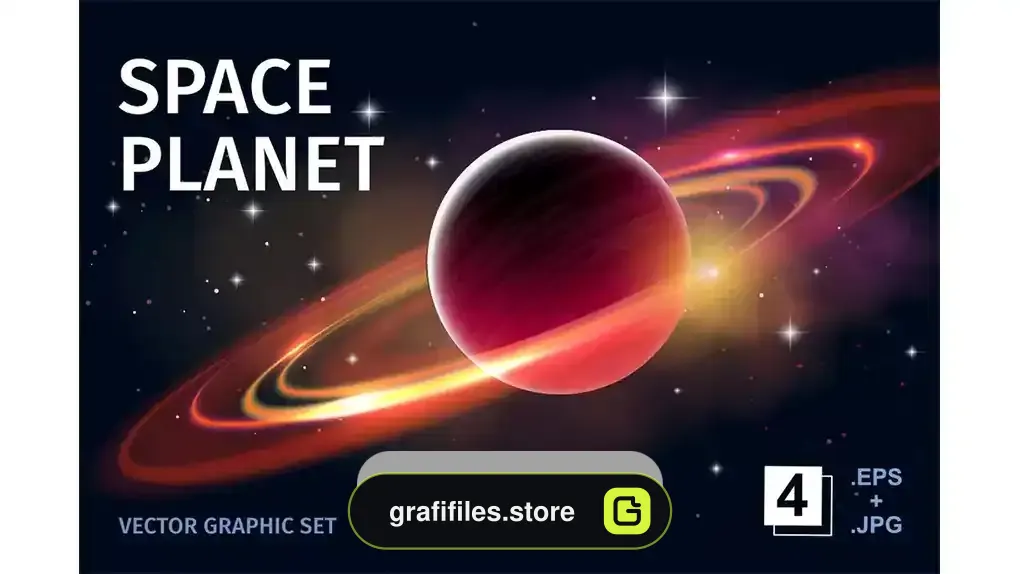 دانلود وکتور بک گراند سیارات فضایی Space Planets | Vector Set