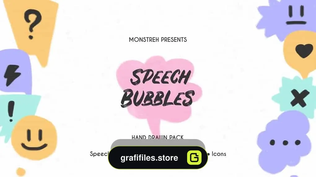 پروژه داوینچی ریزالو حباب گفتگو Speech Bubbles. Hand Drawn Pack