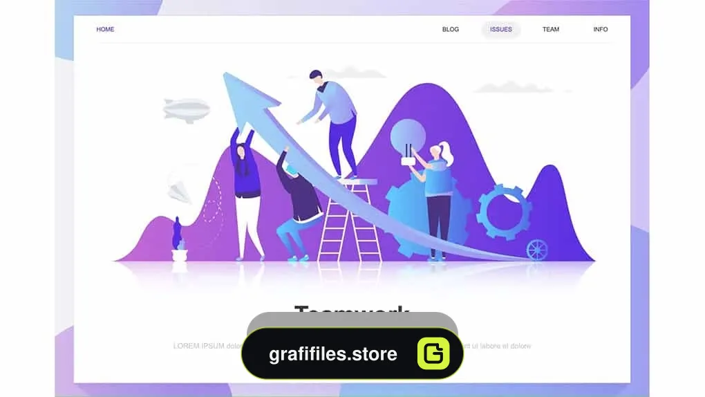 دانلود تصاویر وکتور کار گروهی Teamwork Flat Concept