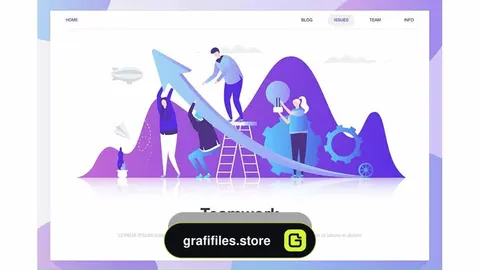 دانلود تصاویر وکتور کار گروهی Teamwork Flat Concept