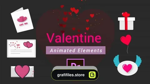 دانلود پروژه پریمیر المان متحرک ولنتاین Valentine Animated Elements