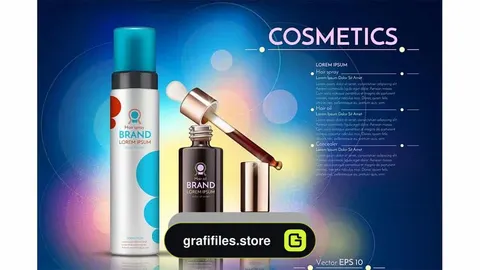 دانلود موکاپ لوازم آرایشی Vector realistic cosmetics mockup