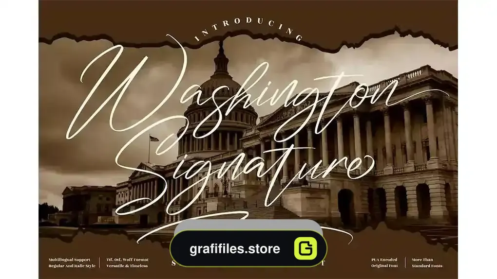 دانلود فونت انگلیسی به سبک امضا Washington Signature Signature