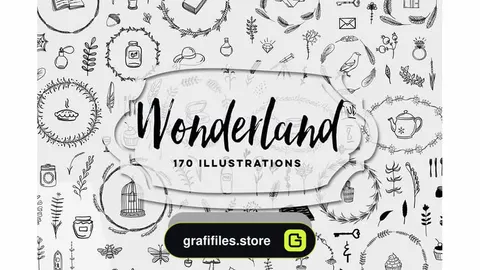 دانلود وکتور و کلیپ آرت سرزمین عجایب Wonderland Illustrations