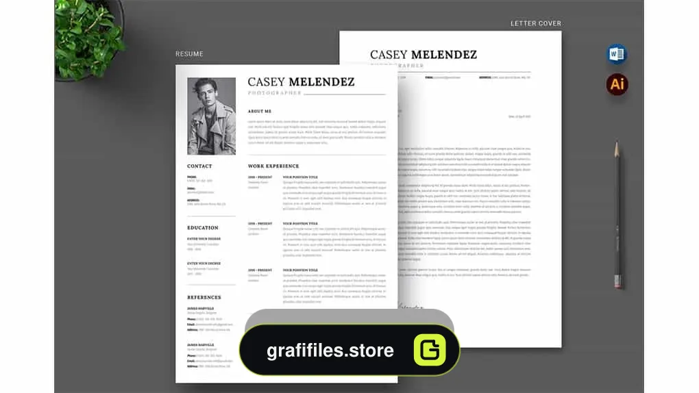 دانلود قالب آماده ورد رزومه Word CV Resume Template