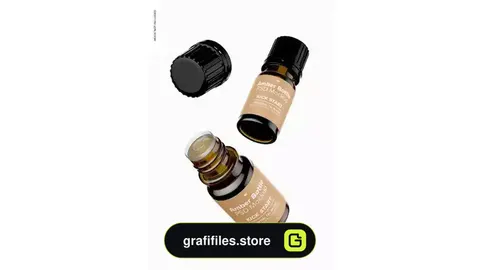 دانلود موکاپ قطره چکان amber bottle mockup