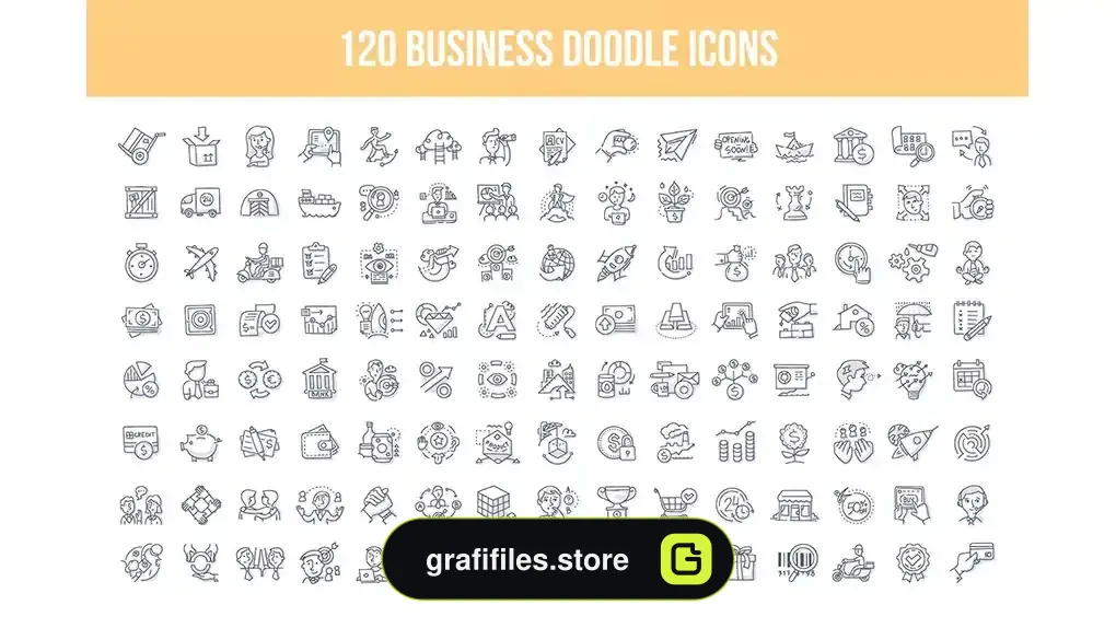 دانلود آیکون کسب و کار Business Doodle Icons