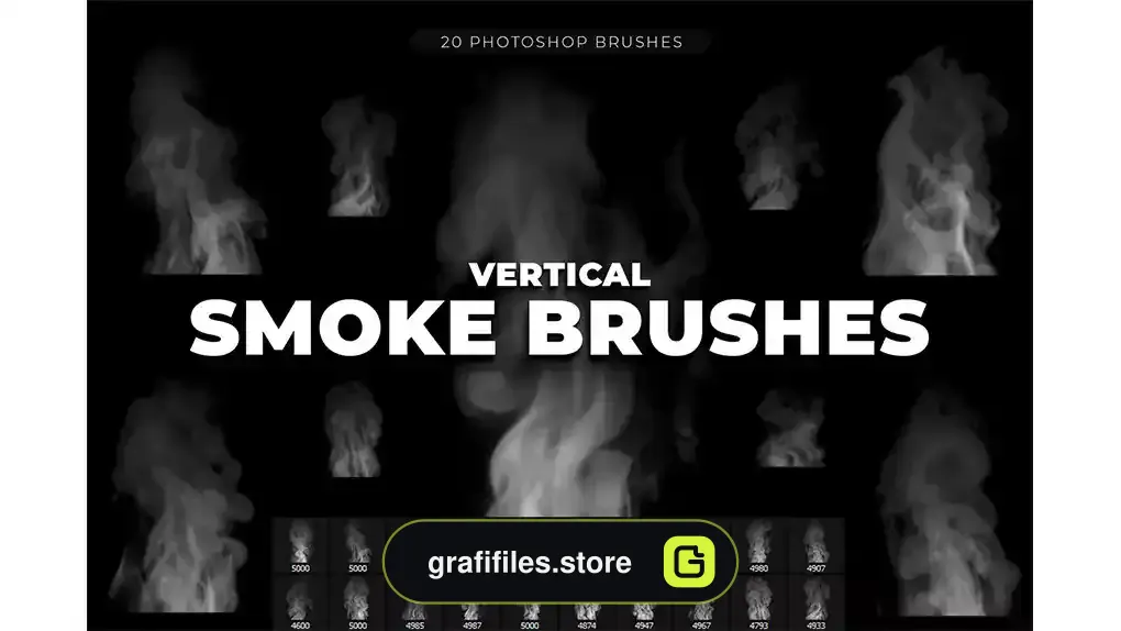 دانلود 20 براش دود فتوشاپ Vertical Smoke Brushes