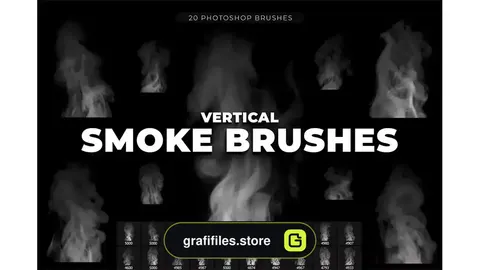 دانلود 20 براش دود فتوشاپ Vertical Smoke Brushes