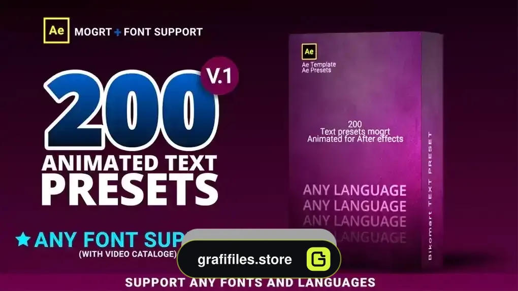 دانلود 200 پریست متن افترافکت Text Presets